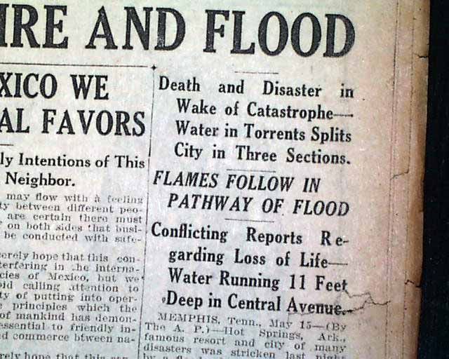 1923 Hot Springs AR Arkansas Flood Fire Old Newspaper