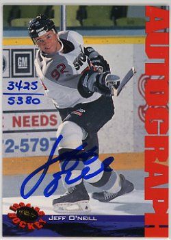 Jeff ONeill Hurricanes 94 95 Classic Autograph Auto