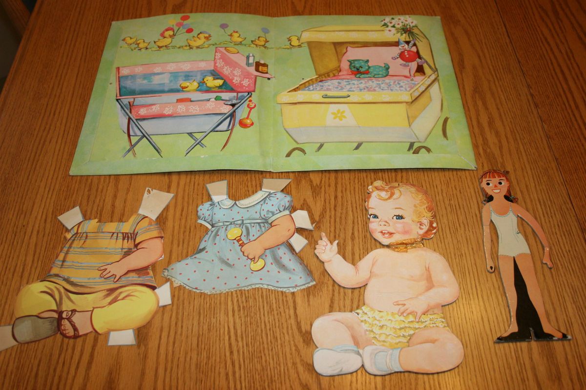 Vintage Baby Bonnie Paper Doll Set 1960s Whitman Publishing Co Racine