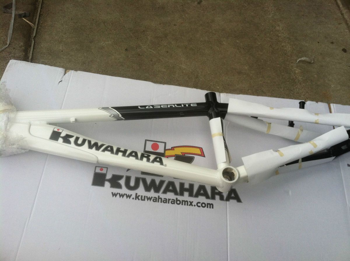 Kuwahara Laserlite XXL Black White BMX racing bicycle frame NEW ONLY 1