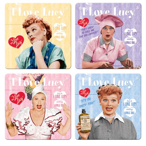 Love Lucy Lucille Ball Collectible 4 Coaster Set