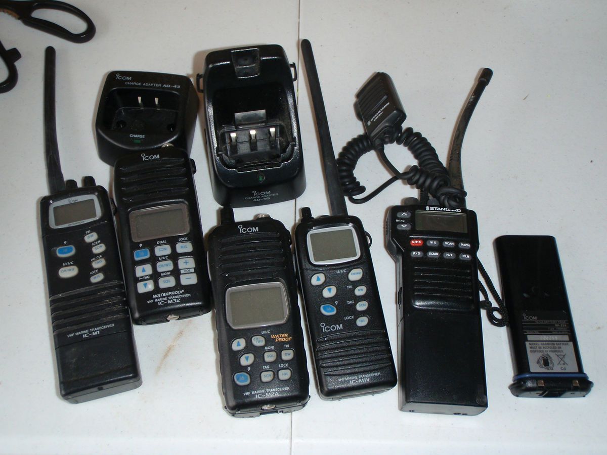 Icom Standard Horizon Handheld Marine VHF Radio Lot of 5 Tech Special