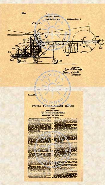 US Patent for The Helicopter Igor Sikorsky 065