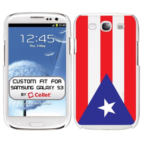 Samsung Galaxy s III 3 Soft Touch Plastic Rear Case Puerto Rican Flag