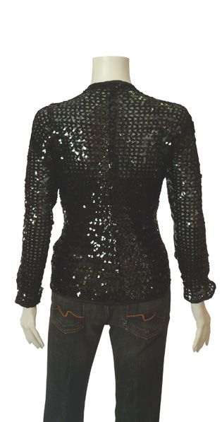 Ilana Wolf Black Sequins Eve Jacket Blazer Medium New