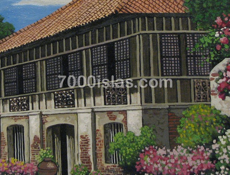 Iloilo Ancestral House 12x16 Philippine Architecture Art Oil Painting