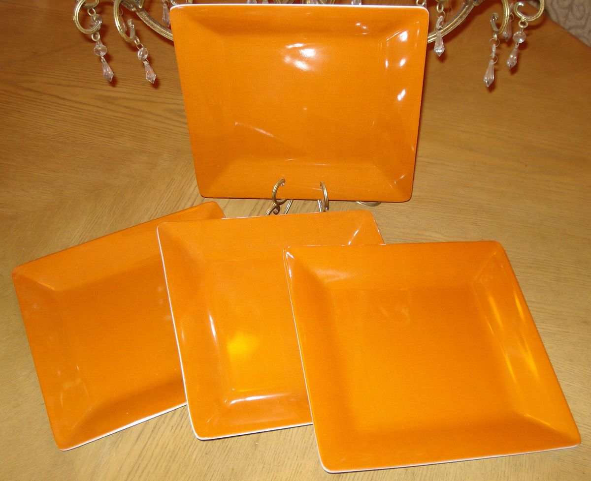 Lot Melamine Plastic Large Dinner Plates Serving Dish Orange 11