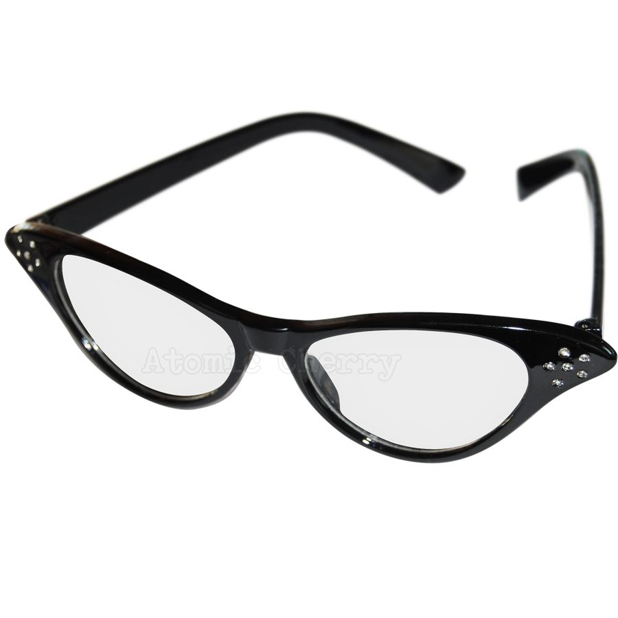 Complete your retro look in these funky cat eye glasses