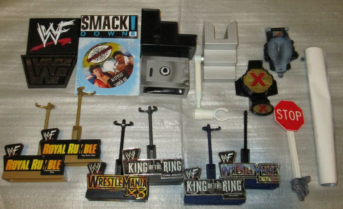 WWE WRESTLING RING FIGURE PLAYSET WEAPONS ACCESSORIES MATTEL JAKKS