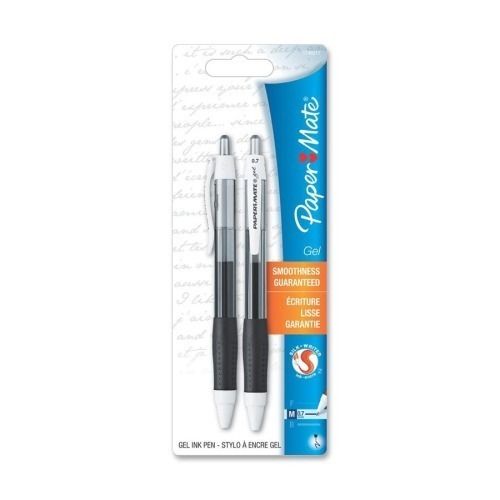 Papermate Gel Ink Pens 7mm Black Ink 2 Pens