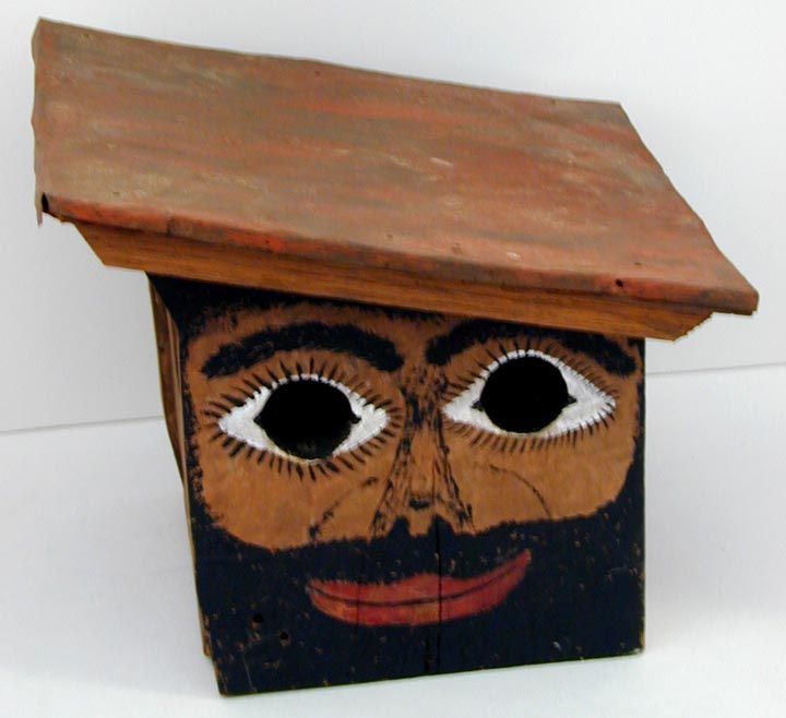 Folk Art Bird House Mans Face Ira Carter Archdale