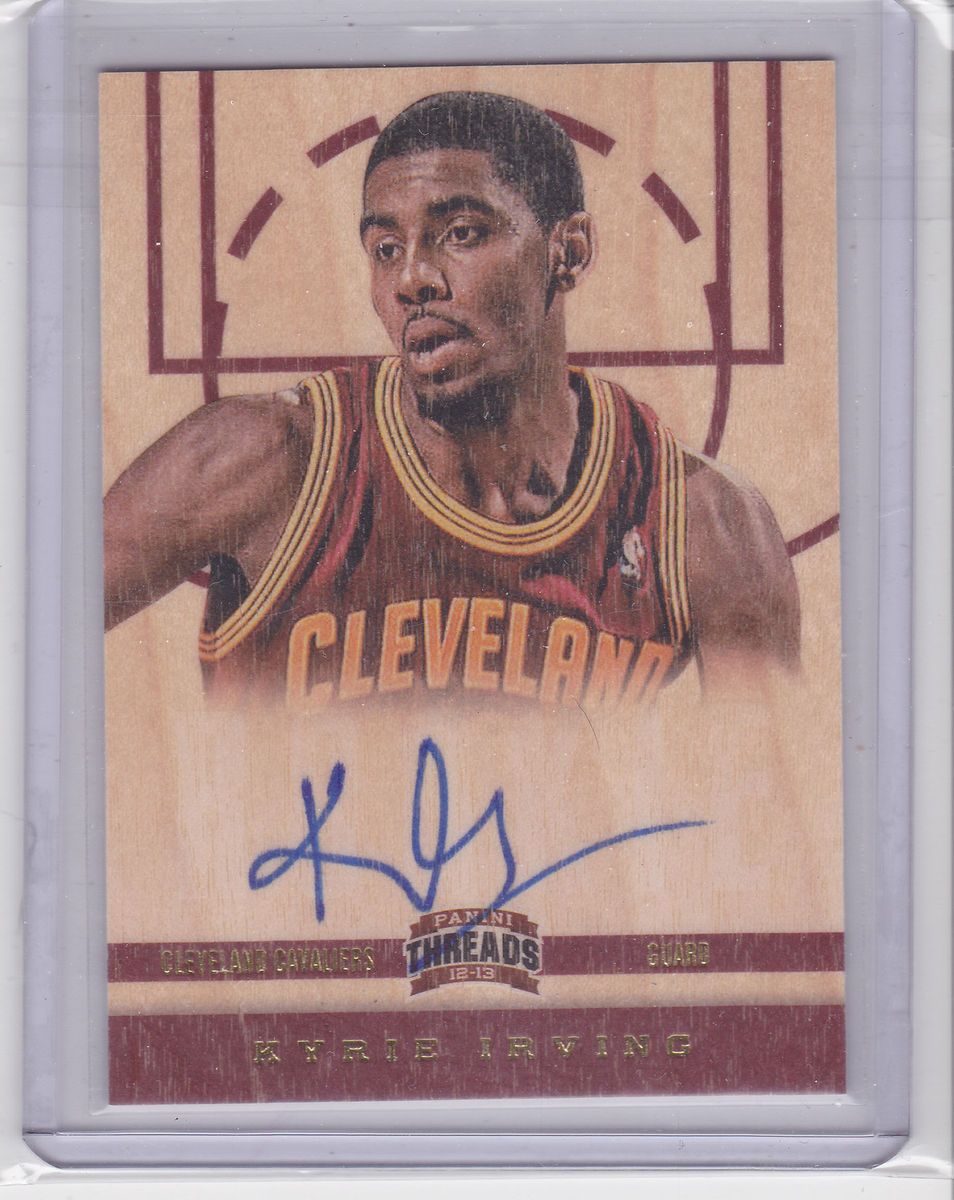 2012 13 Panini Threads Kyrie Irving Auto on Card Autograph