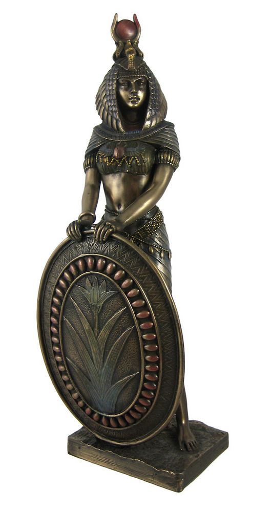 Standing Isis Statue Egyptian Goddess Bronze Finish