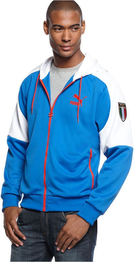 Mens Puma Italy Italia Soccer Football Hooded Kai Jacket Small s World