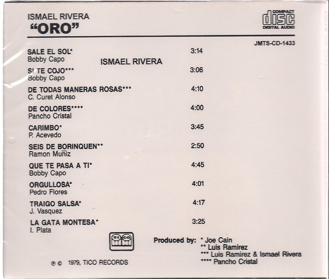 RARE salsa FANIA Ismael Rivera oro SALE EL SOL de todas maneras rosas