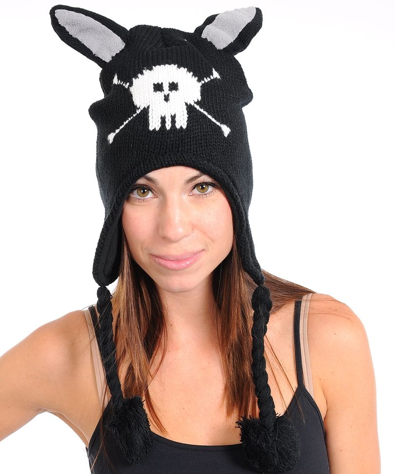 Knit ♥animal♥ Hat Beanie Sock Monkey Cat Panda Wolf Zebra Skull