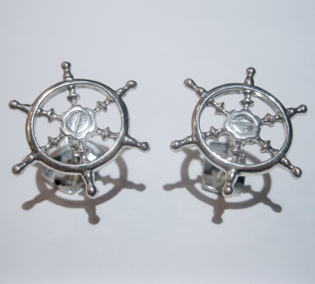  Silver SHIP Boat Steering Wheel Cufflinks Gregory James 925