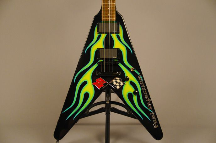 James Hetfield ESP JH 1 Hot Rod Green Flame Replica