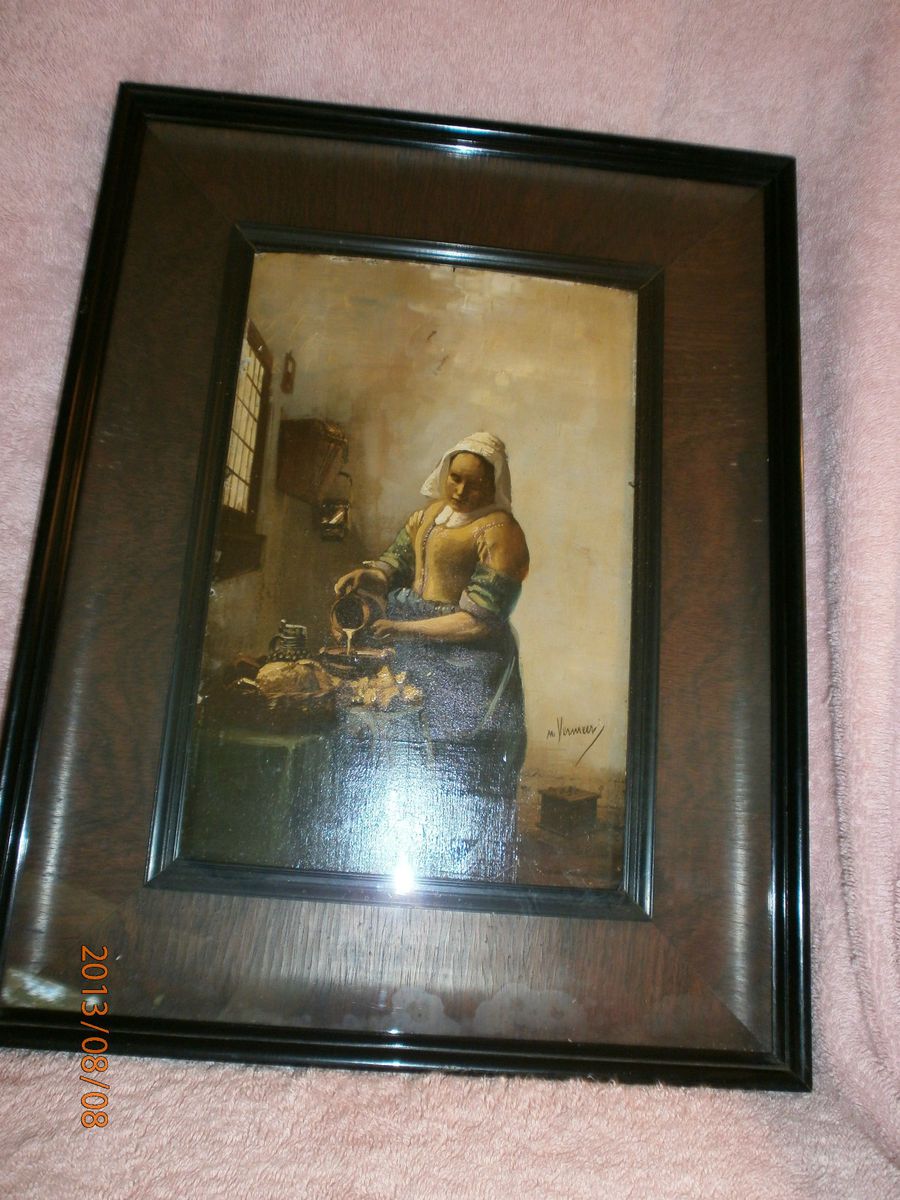 ORIG. JOHANNES VERMEERS OIL PAINTING MILKMAID BY HON MEEGERAN