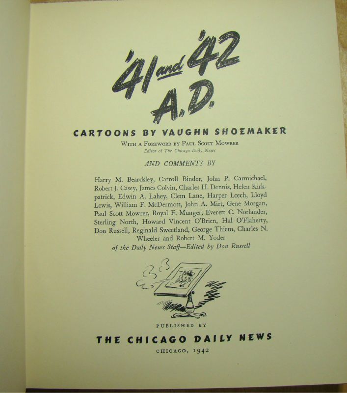 41 42 A D Cartoons V Shoemaker Signed w Drawing