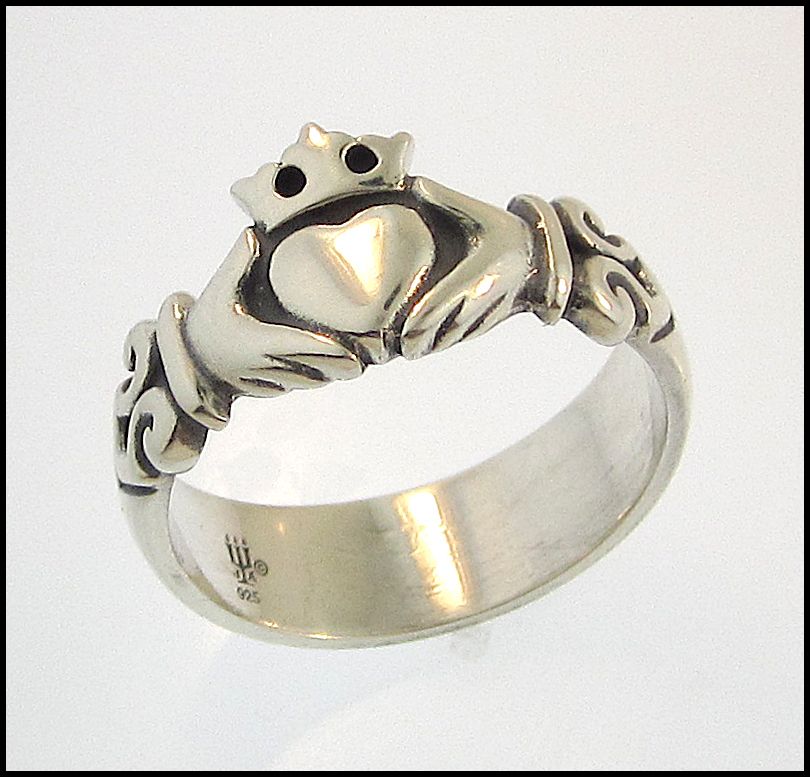 James Avery Adorned Claddagh Ring Sz 9 Sterling Silver Hands Heart