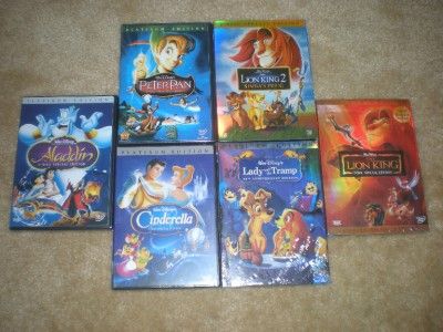 Lady and The Tramp Lion King Peter Pan Cinderella Aladdin Lion King 2