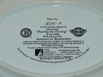  Redlin Seasons to Remember January Perpetual Calendar Plate