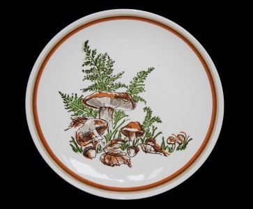 Woodland Mushroom Dinner Plates by Jeannette Nice