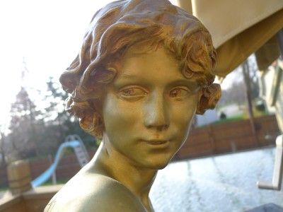 Antique Jean Antoine Injalbert 1845 1933 Smiling Child Bronze DOre