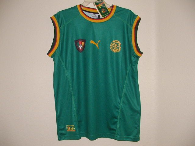 RARE Puma Cameroon Soccer Team 2002 Sleeveless Home Jersey Banned by