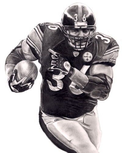 Jerome Bettis Lithograph Poster in Steelers Jersey SBXL