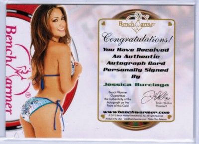 JESSICA BURCIAGA 2012 BENCHWARMER VEGAS BABY #d 08/21 PINK FOIL AUTO