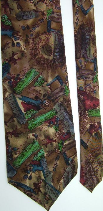 Jerry Garcia The Bird Brown Grn Maroon Silk Neck Tie