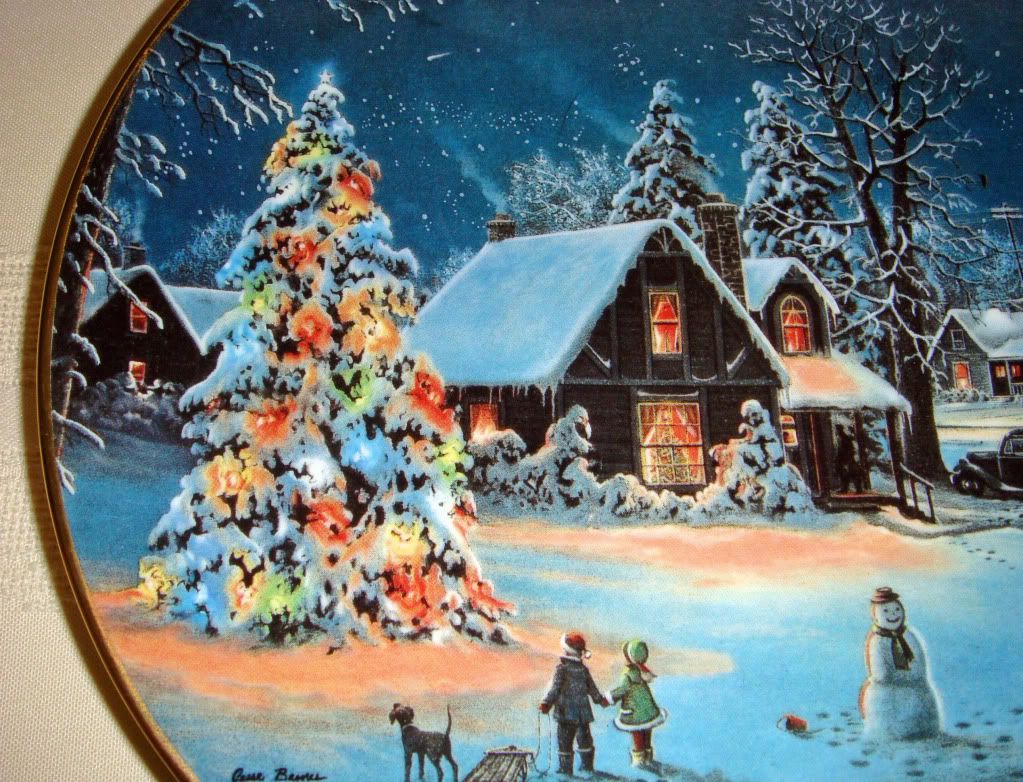 Set Jesse Barnes All Come Home Christmas Plates bxs COA