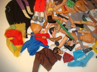 Huge Parts Lot Mego Ideal Mattel LJN Hasbro Figure Clothes Accessories