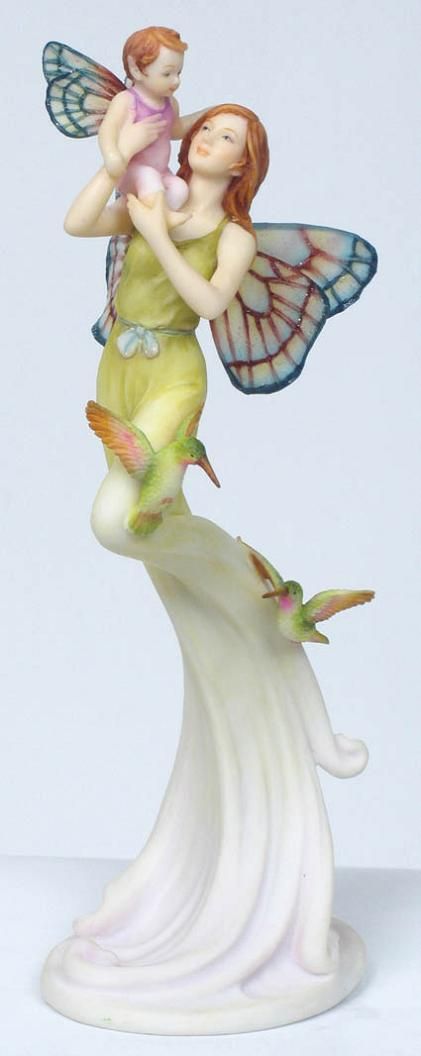 Jody Bergsma Mother Fairy with Baby Statue Figurine Art