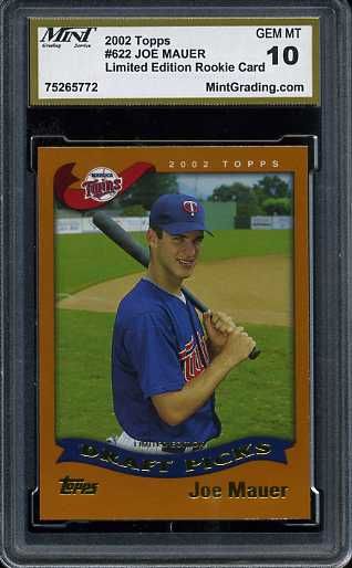 Joe Mauer 2002 Topps Limited MGS 10 Rookie Gem