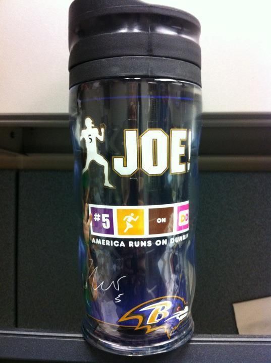 Joe Flacco Go Joe Coffee Thermos Travel Mug by Dunkin Donuts