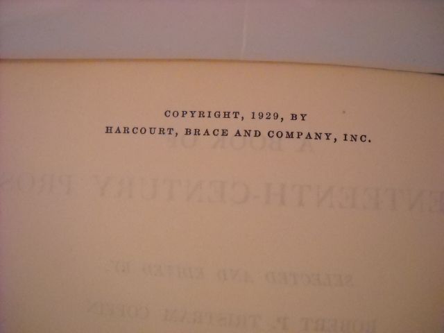 1929 A Book of Seventeenth Century Prose