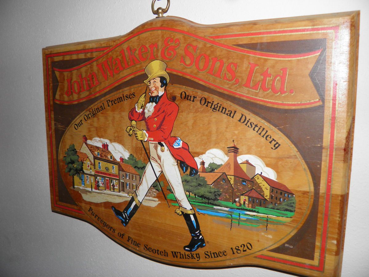 John Walker Sons Ltd Wooden Bar Sign XLNT