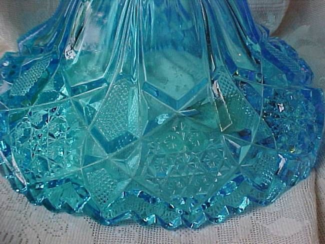 Vtg John E Kemple Blue Martec Footed Compote Candy Dish Original Mold