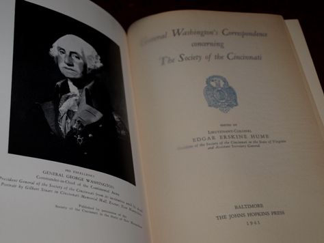 George Washington 1st Edition Hume Signed War Society  