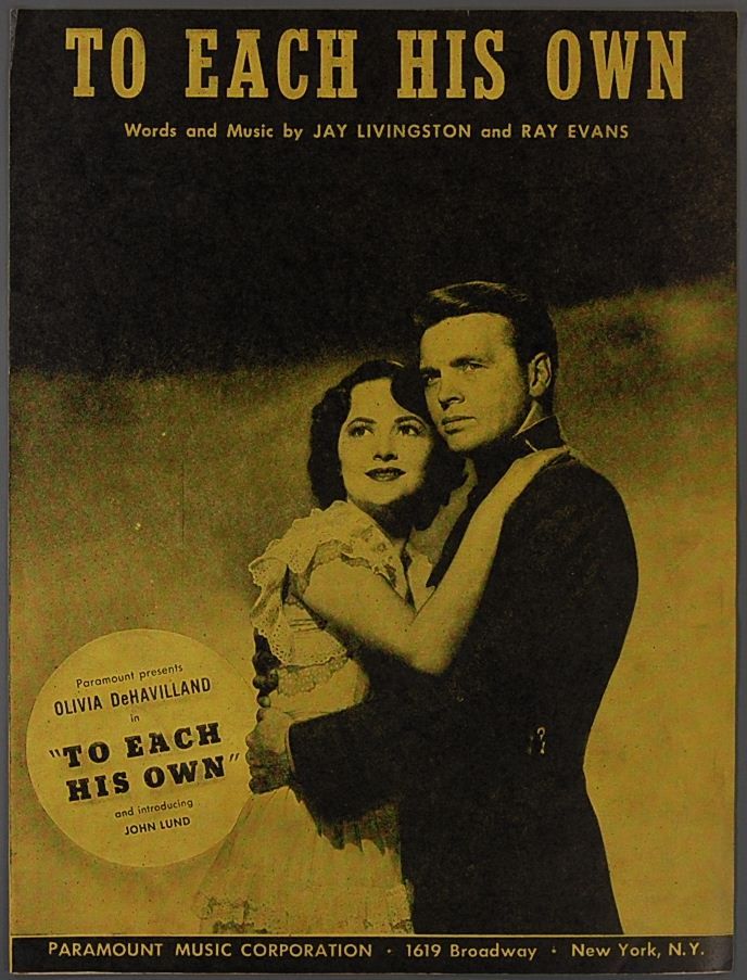 To Each His Own Livingston Evans Olivia de Havilland  