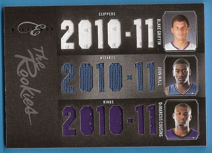 Blake Griffin John Wall DeMarcus Cousins D49 3 Rookie Game Worn Jersey Card UK  