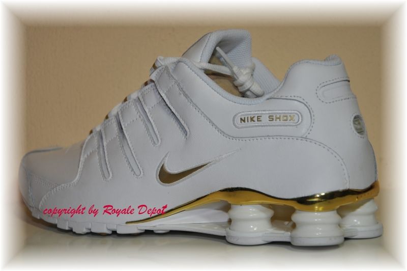 Nike Shox NZ 378341 133 White Weiß Gold GR 41 42 43 44 45 46 47 48 49 50  