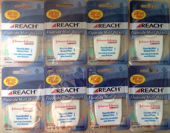 8 New Reach Flouride Mint Waxed Dental Floss Johnson Johnson  