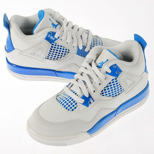 Air Jordan 4 KIDS PS Retro Military Blue 2012 Shoes 308499 105  
