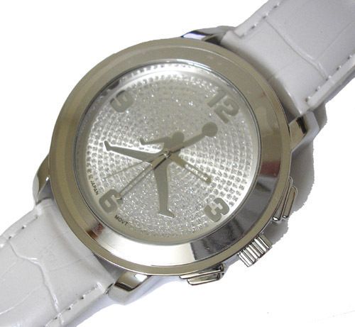 Iced Out Hip Hop Air Jordan Mens Watch White  