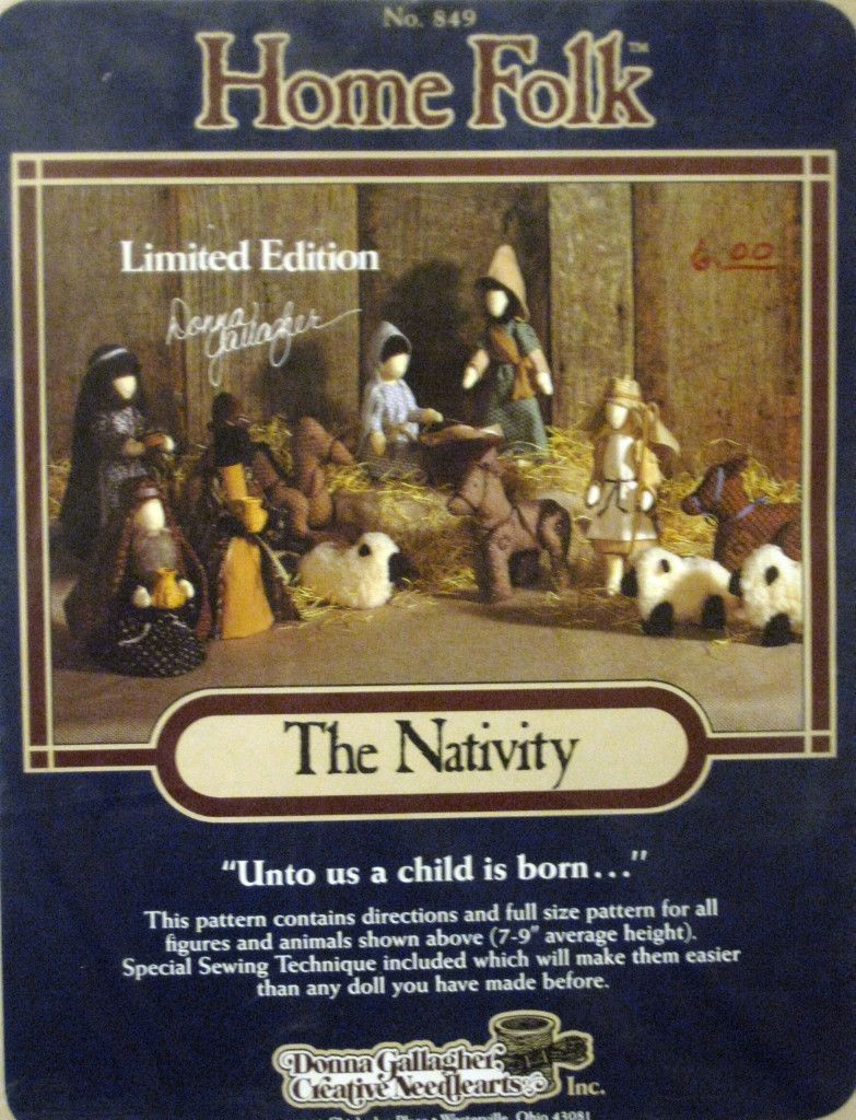 Home Folk Christmas The Nativity Fabric Doll Jesus Joseph Mary Scene Pattern 849  