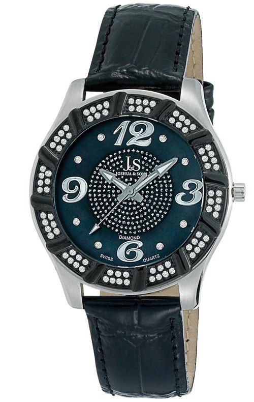 Joshua Sons JS 17 SS Swiss Quartz Diamond Strap Mens Watch  